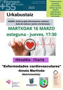 Charla " Enfermedades cardiovasculares" Amaia Martioda @ kultur-gela (farmaziaren ondoan)
